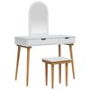 vidaXL Sminkebordsett FAUSKE 3 stk. Hvit 100 x 50 x 143 cm