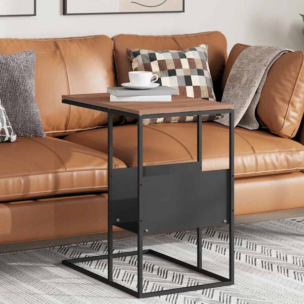 vidaXL Sidebord svart 55x36x59,5 cm konstruert tre