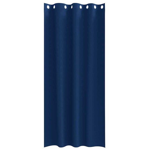 vidaXL M&oslash;rkleggende Gardiner med Ringer 2 pcs M&oslash;rkebl&aring; 225 x 140 cm