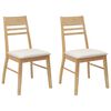 vidaXL Spisestoler 2 stk. Solid Gummitre Naturlig 43 x 54 x 89 cm