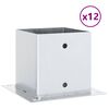 vidaXL Stolpebunner firkantet 12 stk s&oslash;lv 141x141 mm galvanisert st&aring;l