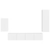 vidaXL TV-benksett Veggmontert 4 pcs H&oslash;yglanset hvit Konstruert tre