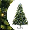 vidaXL Kunstig leddet juletre med 300 LED-lamper Gr&oslash;nn 210 cm