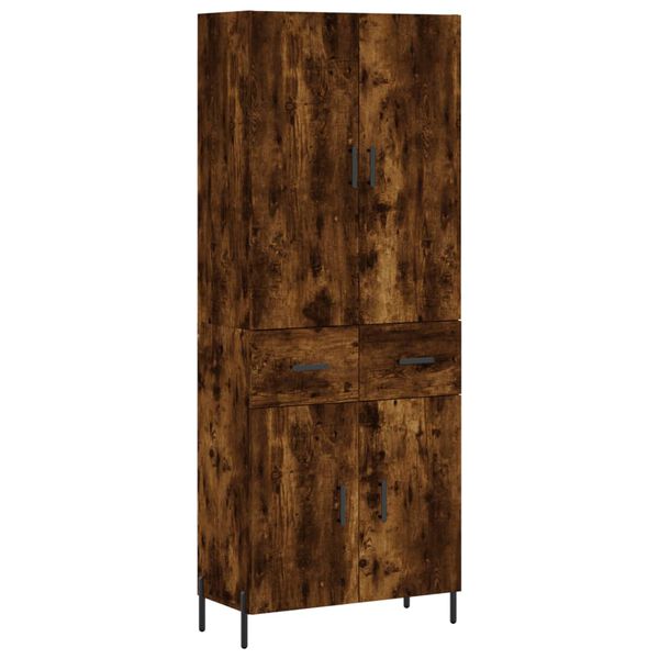 vidaXL Highboard r&oslash;kt eik 69,5x34x180 cm konstruert tre