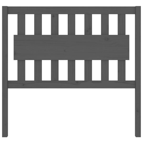 vidaXL Sengegavl grå 105,5x4x100 cm heltre furu