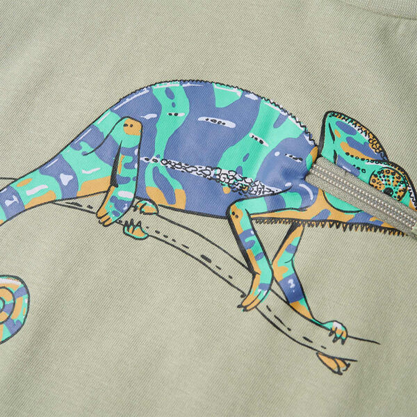 T-skjorte for barn med korte ermer lysekaki 128