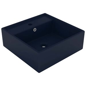 vidaXL Luksuri&oslash;s servant overl&oslash;p firkantet m&oslash;rkebl&aring; 41x41 cm keramisk
