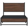 vidaXL Sengeramme i metall uten madrass brun eik 100x190 cm