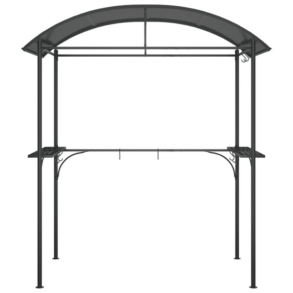 vidaXL Grilltelt med sidehyller antrasitt 220x115x230 cm stål