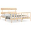 vidaXL Sengeramme med hodegavl King Size heltre