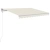 vidaXL Automatisk markise med LED og vindsensor 350x250 cm kremhvit