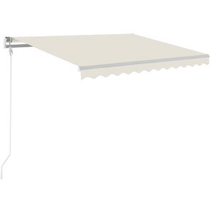 vidaXL Automatisk markise med LED og vindsensor 350x250 cm kremhvit