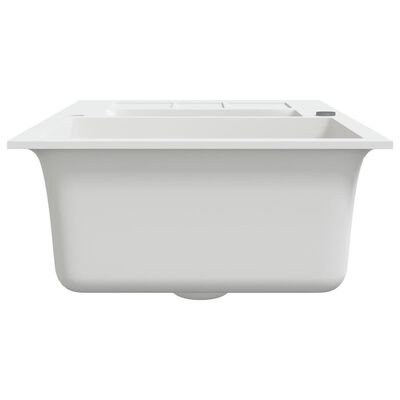vidaXL Kjøkkenvask med dobbel kum hvit granitt