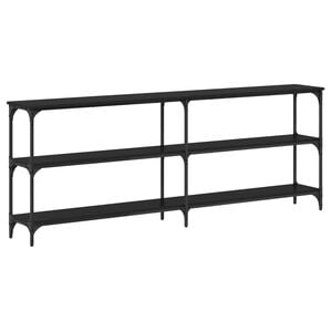 vidaXL Konsollbord Svart eik 200 x 29 x 75 cm Ingeni&oslash;rtre og metall