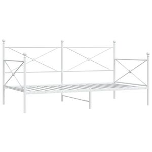 vidaXL Dagseng uten madrass hvit 100x200 cm st&aring;l