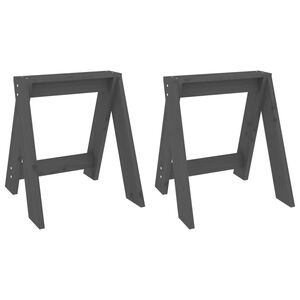 vidaXL Krakker 2 stk gr&aring; 40x40x45 cm heltre furu