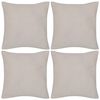 4 Beige putetrekk, bomull 40 x 40 cm