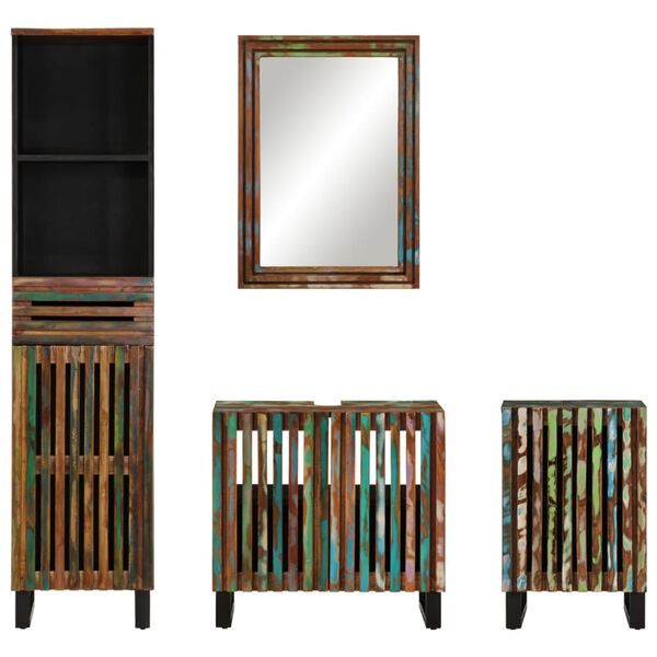 vidaXL Baderomsskapsett 4 deler heltre akasie