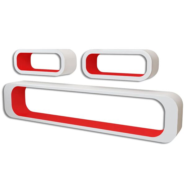 vidaXL Vegghyller 6 stk r&oslash;d og hvit