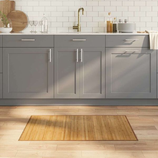 vidaXL Teppe rektangul&aelig;r naturell 60x100 cm bambus