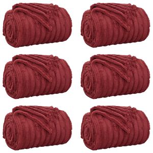 vidaXL Kastepledd 6 stk. Bordeaux R&oslash;d 150 x 130 cm 2.85 kg Fleece