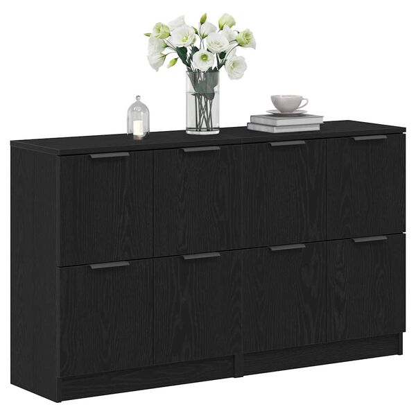 vidaXL Sideboard Svart eik 180 x 30 x 70 cm Konstruert tre