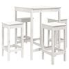 vidaXL Hagebarsett 5 deler hvit heltre furu