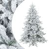 vidaXL Kunstig svingbar juletre med sn&oslash;dekk Hvit 180 cm PVC, st&aring;l