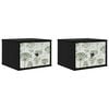 vidaXL Vegghengt nattbord GOTHA 2 stk. Svart eik 36 x 33 x 25 cm