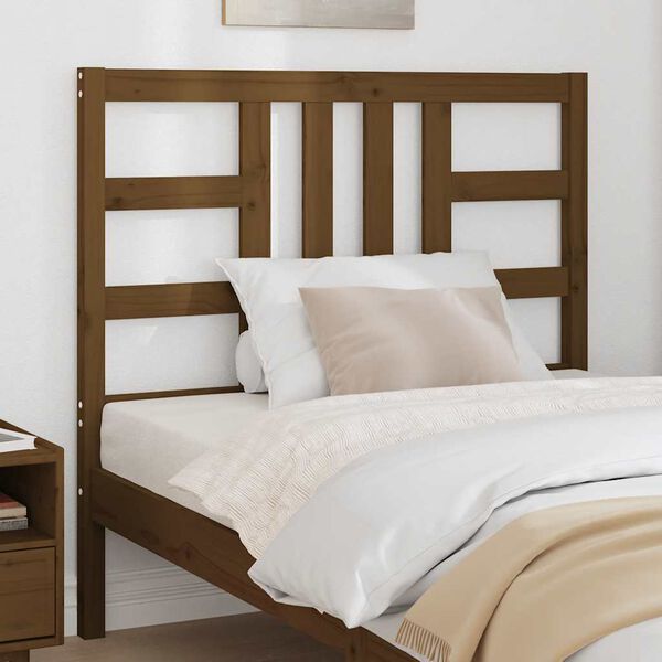 vidaXL Sengegavl honningbrun 106x4x100 cm heltre furu