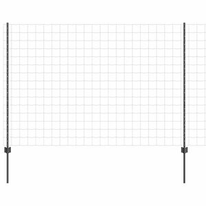 vidaXL Euro gjerdet med stolpe 10 x 1,6 m PVC-belagt st&aring;l Gr&aring; Mesh