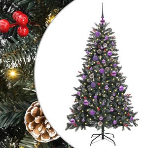 vidaXL Kunstig juletre med 150 LED gr&oslash;nn 150 cm PVC og plast og st&aring;l