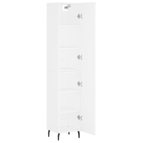 vidaXL Highboard hvit 34,5x34x180 cm konstruert tre