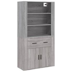 vidaXL Highboard gr&aring; sonoma konstruert tre
