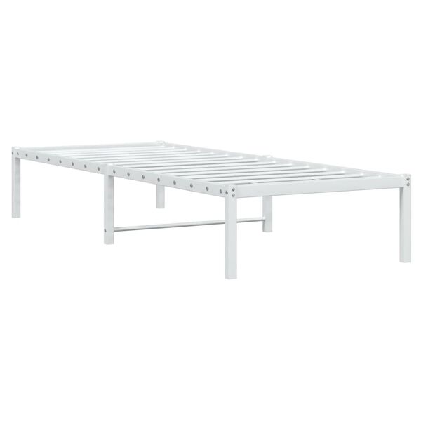 vidaXL Sengeramme i metall hvit 75x190 cm