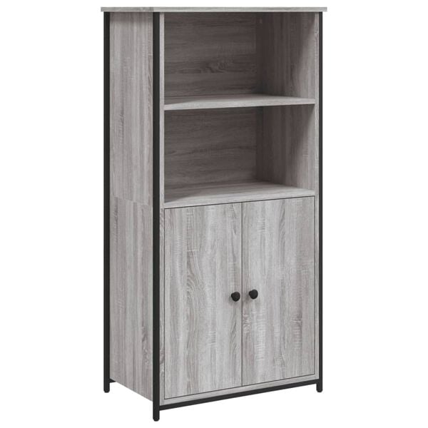 vidaXL Highboard gr&aring; sonoma 62x36x121,5 cm konstruert tre