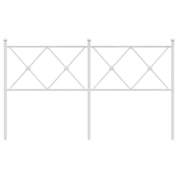 vidaXL Utskiftbar sengegavl i metall hvit 150 cm