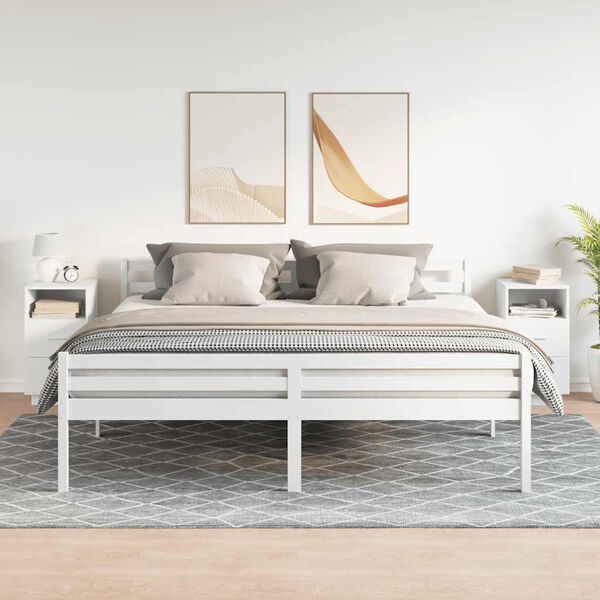 vidaXL Nattbord 2 stk med 2 skuffer hvit 36x36x68 cm