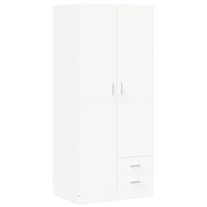 vidaXL Garderobe hvit 80x52x180 cm konstruert tre
