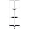 vidaXL Hylle 4 etasjer svart 30x30x100 cm herdet glass