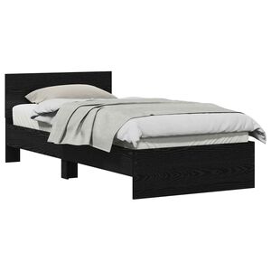 vidaXL Sengestamme med hodegatt Svart eik 90 x 200 cm Konstruert tre