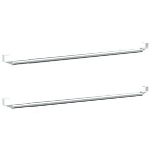vidaXL Gardinstenger 2 stk hvit og s&oslash;lv 40-60 cm aluminium