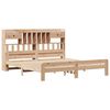 vidaXL Seng med bokhylle uten madrass voksbrun 75x190 cm heltre furu