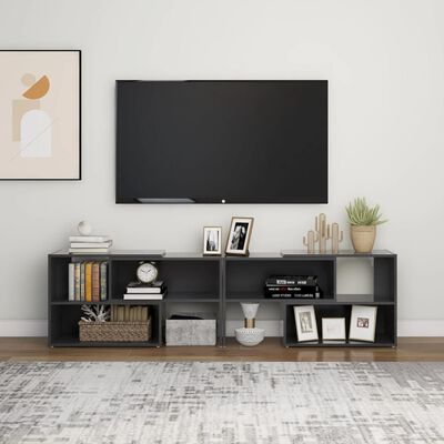 vidaXL TV-benk grå 149x30x52 cm sponplate