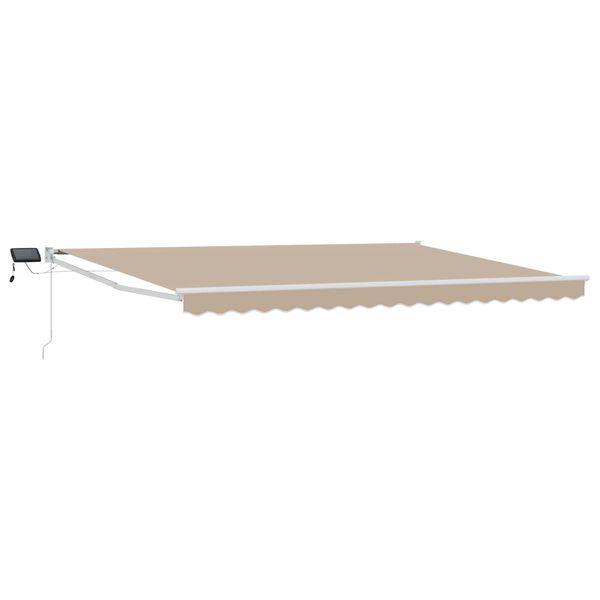 vidaXL Manuell utvidbar markise med LED-lamper Beige 4 &times; 3 m