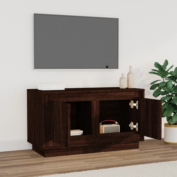 vidaXL TV-benk brun eik 80x35x45 cm konstruert tre