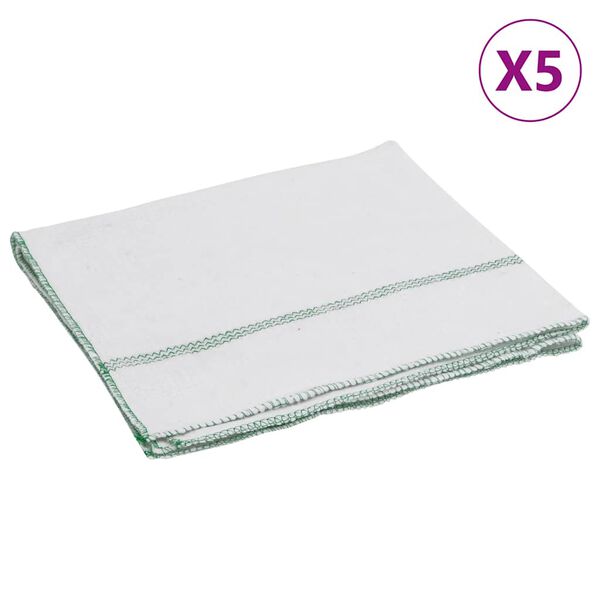 vidaXL Pussekluter 5 stk hvit med grønne striper 50x60 cm