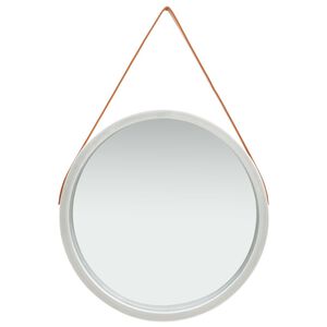 vidaXL Veggspeil med stropp 60 cm s&oslash;lv