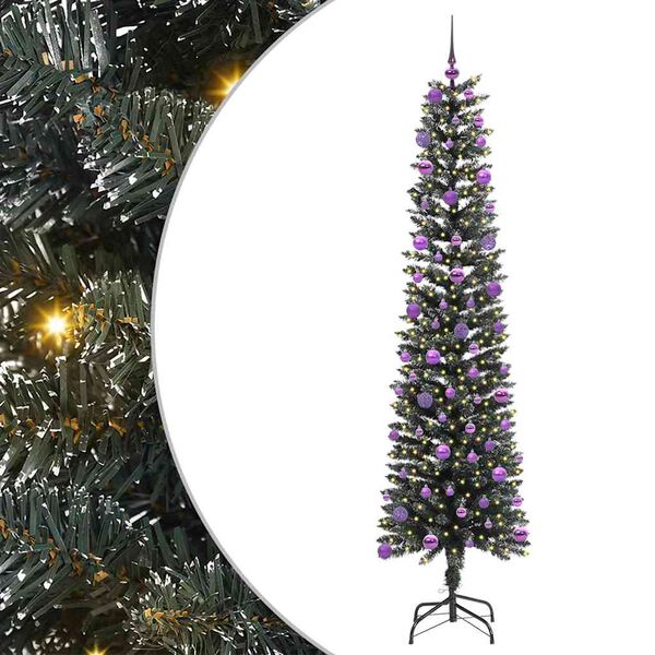 vidaXL Kunstig juletre med 300 LED gr&oslash;nn 210 cm PVC og plast og st&aring;l
