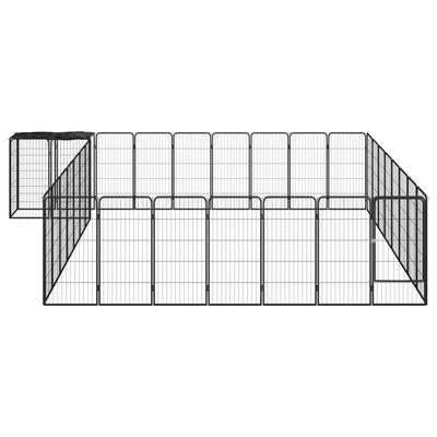 vidaXL Hundegrind med 34 paneler svart 50x100 cm pulverlakkert stål
